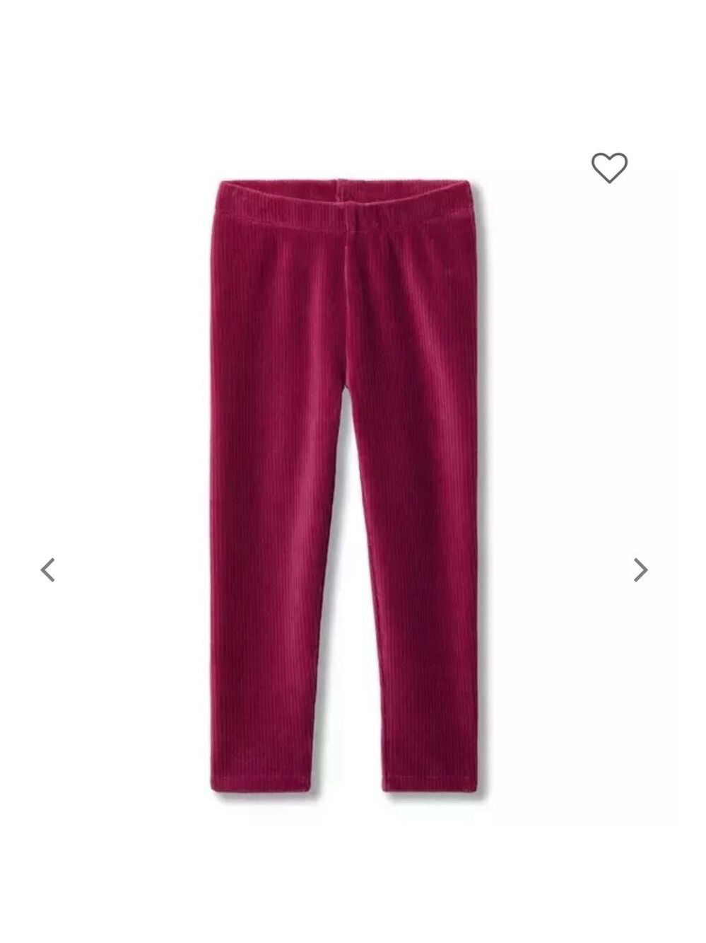 Janie and Jack Dark Berry Corduroy Velour Leggings Size 5